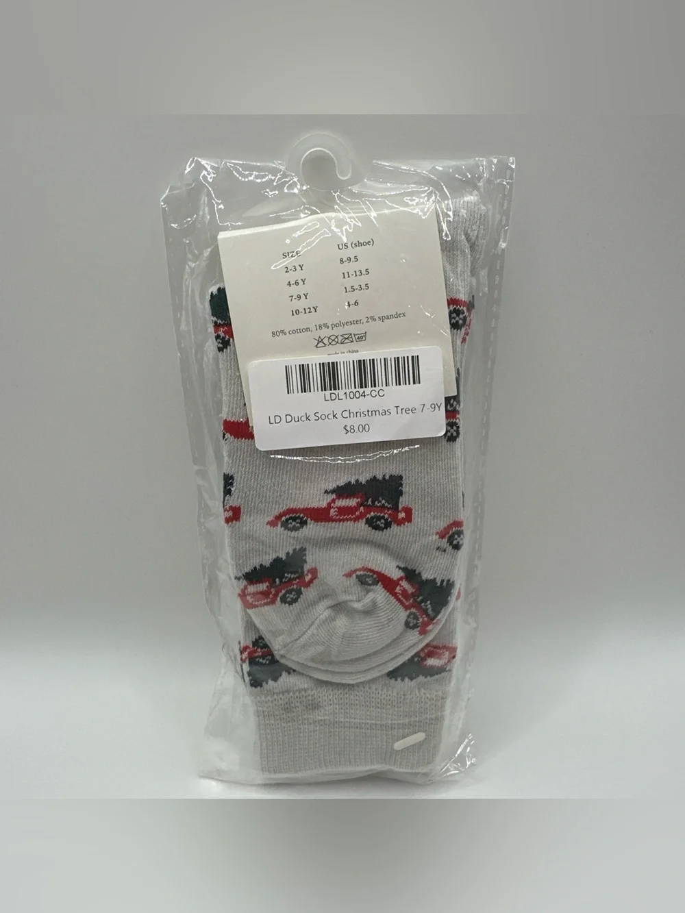 Properly Tied Boys 7-9Y  Youth Socks Lucky Duck Christmas Tree Truck Holiday